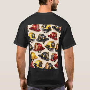 Camiseta Título patrón de casco de bombero envoltura de est