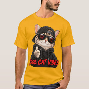 Camiseta **Título** Vibraciones de Gato Genial Ropa de Ca