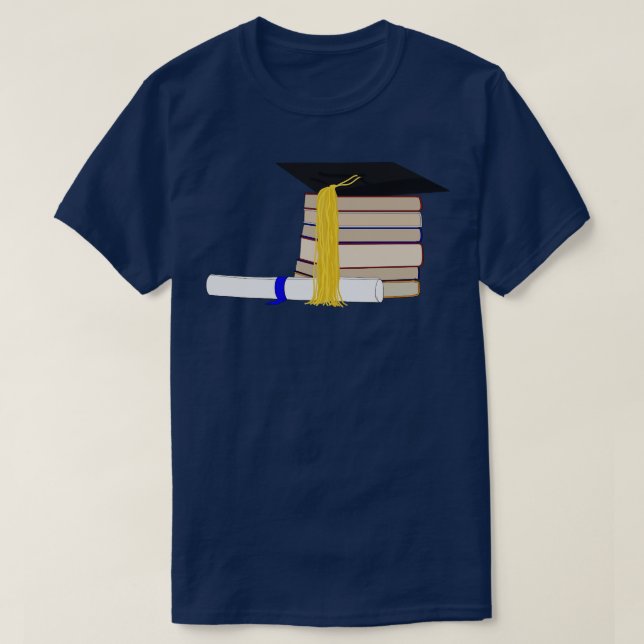 Camiseta Título y certificado de graduado de libros (Diseño del anverso)
