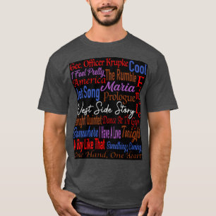 Camiseta Títulos de la canción de West Side Story