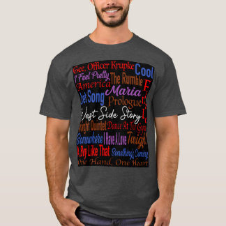 Camiseta Títulos de la canción de West Side Story