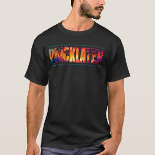 Camiseta Títulos de trabajo de capa de ladrillo Profesional