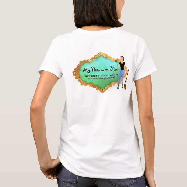 Camiseta Títulos del logotipo del servicio de limpieza de c (Reverso)