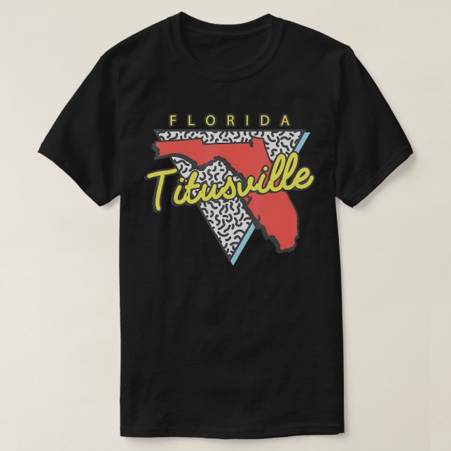 Camiseta Titusville Florida Retro Triángulo FL City  (Diseño del anverso)