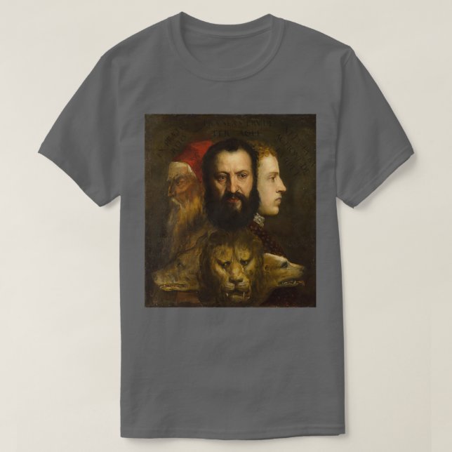 Camiseta Tiziano es una alegoría de prudencia (Diseño del anverso)
