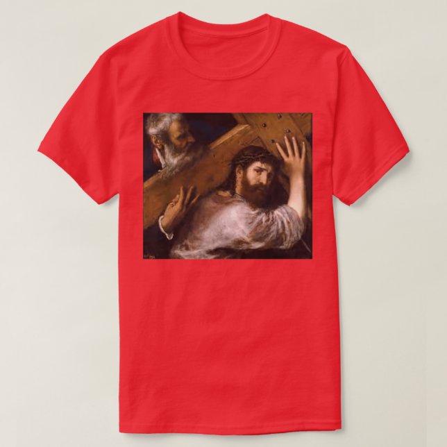 Camiseta Tiziano Vecelli Cristo tiano llevando la cruz T (Diseño del anverso)