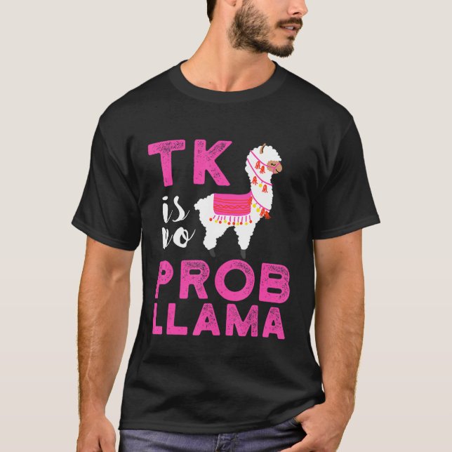 Camiseta TK: Guardería transicional Llama No Prob Llama (Anverso)