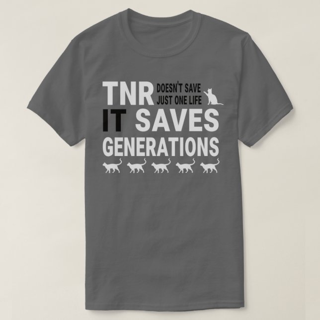 Camiseta TNR salva vidas Rescate de gatos (Diseño del anverso)