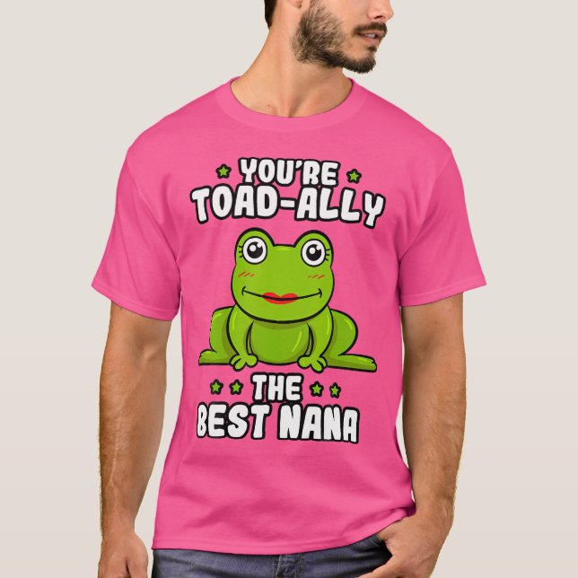 Camiseta Toad-Ally La Mejor Abuela De Tejido De Rana Nana (Anverso)