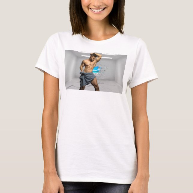 Camiseta Toalla de hombre de SlipperyJoe rota pared de ladr (Anverso)