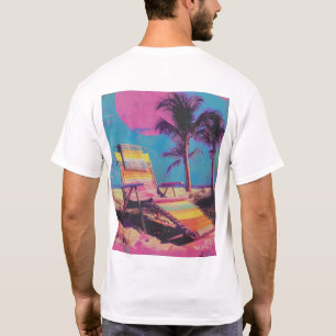Camiseta Toalla sintonizada Retro 80 sobre una silla de pla