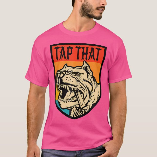 Camiseta Toca al Pitbull fumando puro (Anverso)
