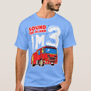 Camiseta Toca la alarma, tengo 3 camión de bomberos fiesta 