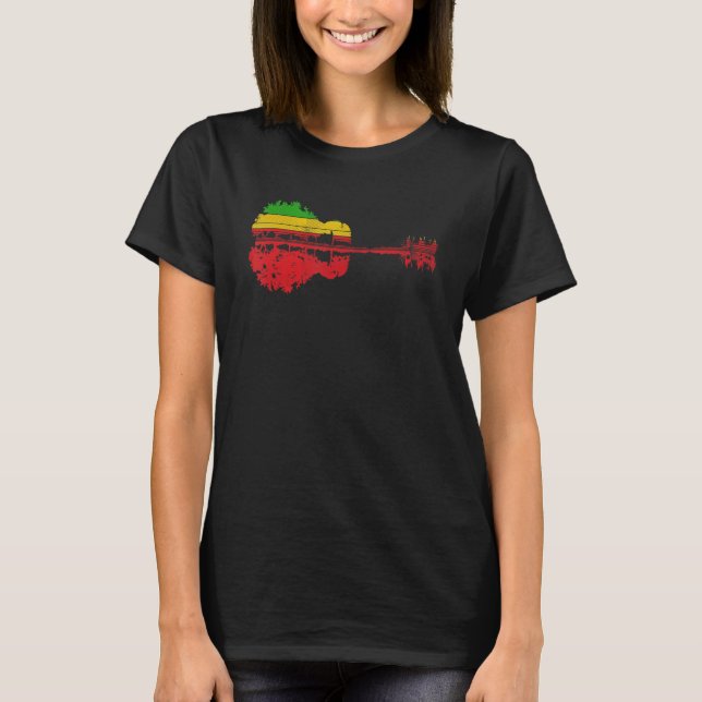 Camiseta Toca la guitarra acústica Retro Naturaleza Guitarr (Anverso)