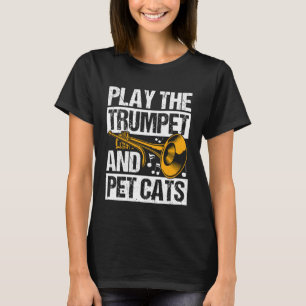 Camiseta TOCA LA Trompeta Y ACARICIA GATOS Trompeta Gato L
