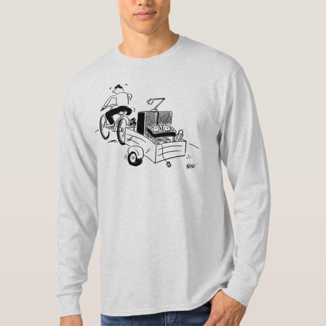Camiseta Tocadiscos de Disco Móvil de Dibujos Animados (Anverso)
