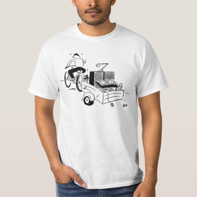 Camiseta Tocadiscos de Disco Móvil de Dibujos Animados (Anverso)