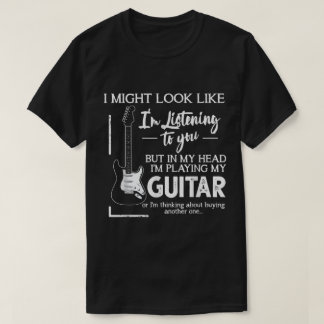 Camiseta Tocado de Guitarra Divertido Escuchando Cita