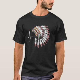 Camiseta tocado de nativo americano jefe indio latido del c