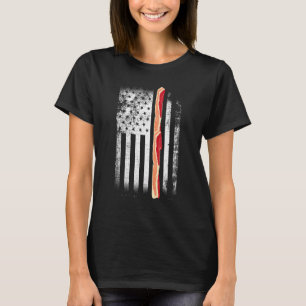 Camiseta Tocado de panceta Bandera de EE. UU. Día de amo el