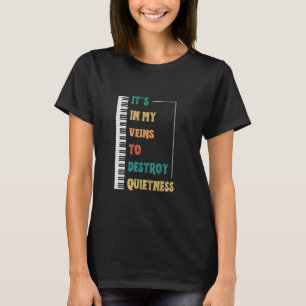 Camiseta Tocado de Teclado Divertido en Mis Venas Para Dest