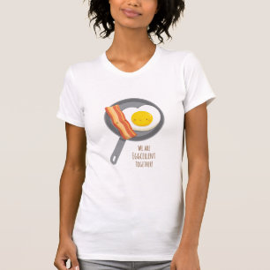 Camiseta Tocado de tocino y huevo excelente juntos divertid