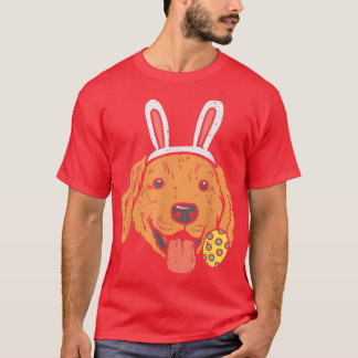 Camiseta Tocador de oro de Pascua Bunny Cara Perro Hombres