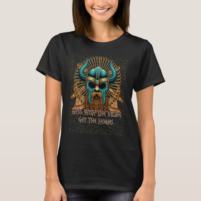 Camiseta Tócale las narices al vikingo y te tocarán los cue (Anverso)