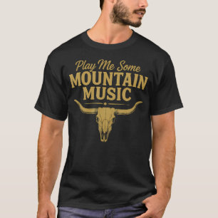 Camiseta Tócame Música de Montaña Toro Cráneo País Wes