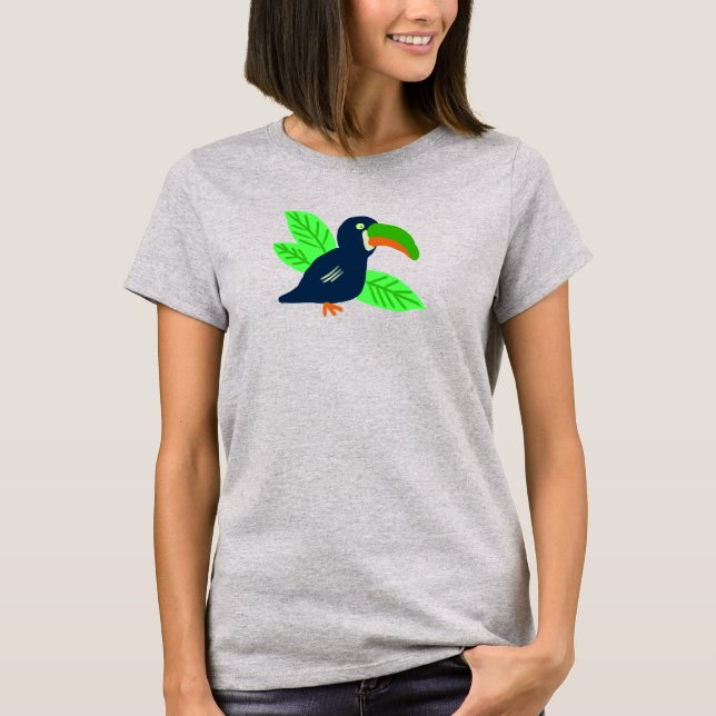 Camiseta Tocan Tropical Y Hojas (Anverso)