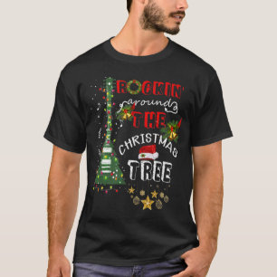 Camiseta Tocando alrededor del árbol de guitarra de Navidad