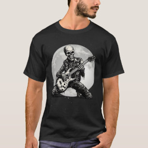 Camiseta Tocando Música Punk Rock de Guitarra Halloween Hom