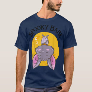 Camiseta Tocante Babe Cute Bat Halloween, Truco O Trate Cos