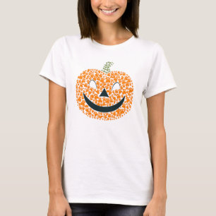 Camiseta Tocante Calabaza Perro Gato Paw Imprimir Jack O'La