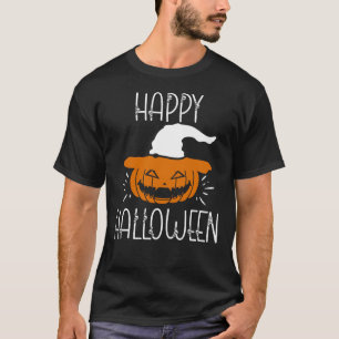 Camiseta Tocante Calabaza Y Calaveras Feliz Halloween