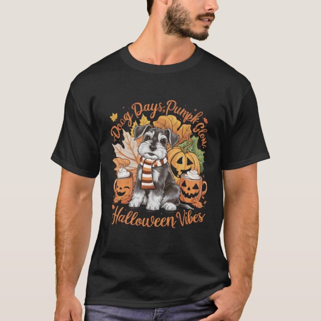 Camiseta Tocante Día del Perro Calabaza Brillo Halloween Vi (Anverso)