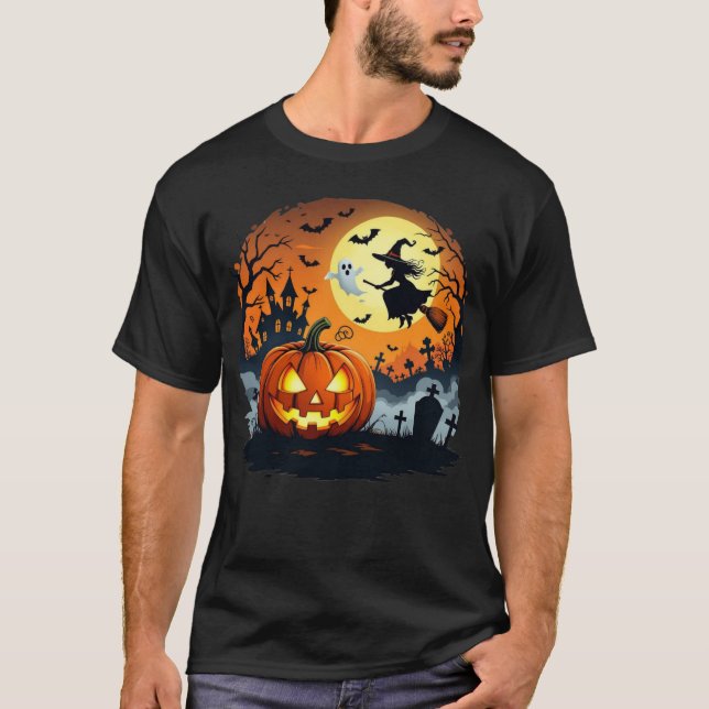 Camiseta Tocantes calabazas y fantasmas de Halloween | Noch (Anverso)