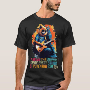 Camiseta Tocar la guitarra con juguetes para gatos y disfra
