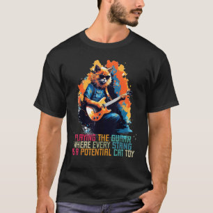 Camiseta Tocar la guitarra con juguetes para gatos y disfra