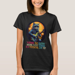Camiseta Tocar la guitarra donde cada cuerda es un buen gat