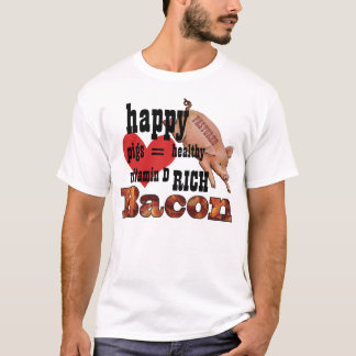 Camiseta Tocino de cerdos criados en pastizales Cerdo lindo