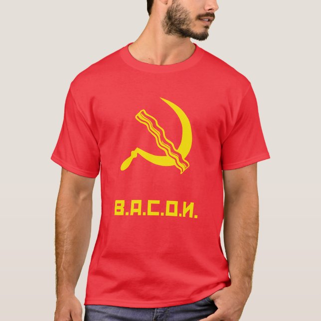Camiseta ¡tocino y hoz! B.A.C.O.N. (Anverso)
