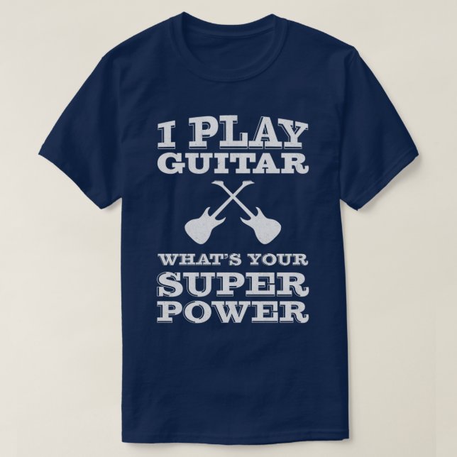 Camiseta Toco guitarra cuál es tu guitarrista superpoderoso (Diseño del anverso)