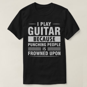 Camiseta Toco guitarra, golpear a la gente está mal