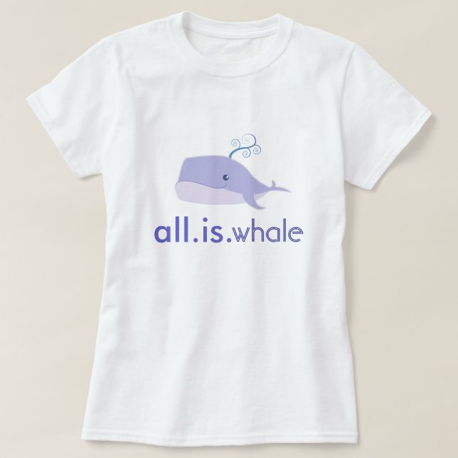 Camiseta Toda es ballena (azul, las mujeres) (Diseño del anverso)