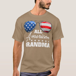 Camiseta Toda La Abuela Estadounidense Bandera Gafas De Sol