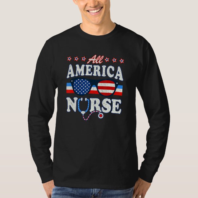 Camiseta Toda la enfermera estadounidense Stethoscope Médic (Anverso)