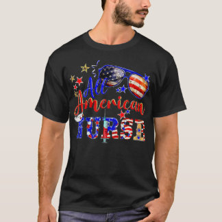 Camiseta Toda la enfermera norteamericana 4 de julio Patrió