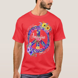 Camiseta toda la gente imagina vivir la vida en paz