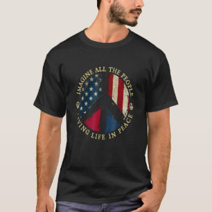 Camiseta Toda La Gente Imagina Vivir La Vida En Paz Hippie